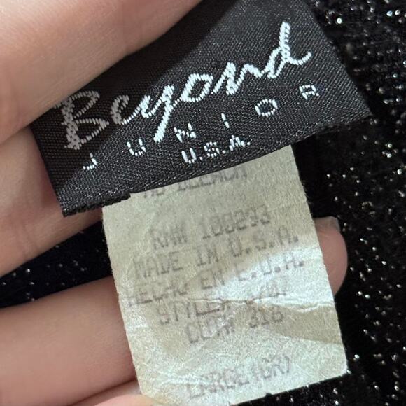 Y2K Black Glitter One Shoulder Ring Strap Tank Top Going Out Club Party - Picture 6 of 6